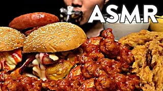 ASMR MUKBANG Eating Sounds Fried Chicken, Burgers, Sausage, Fish Nuggets 먹방 #asmr