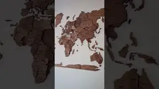 Wooden World Map Office Decor #woodenworldmap #traveldecor#wallart