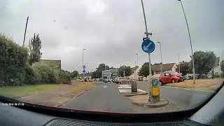 Roundabout traffic collision in Hastings 2018. Junction of Harley Shute Road and Edinburgh Road
