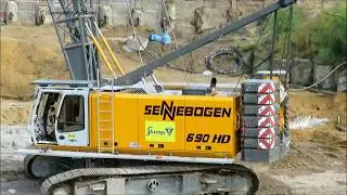Soeren66 - LIEBHERR HS 8100, HS 875 und SENNEBOGEN 690HD beim Bau von Schlitzwänden, Teil 2