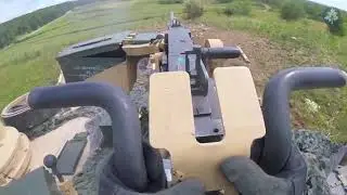 Usa military tank and machine gun firing
