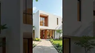 Beautiful Minimalist House with Large Glass Windows & Green Garden