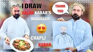 WORLD FAMOUS KABAB | AFGHANISTAN STREET FOOD | I DREW THE MANAGER OF SALAR KABAB #specialkabab #art