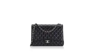 Chanel Lambskin Quilted Classic Maxi Double Flap Bag Black