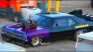 EXCITEMENT OF 200 MPH + DRAG RACING CHICAGO WISE GUYS  SUPERCHARGED NITORUS INJECTED CARS
