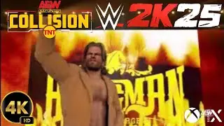 Hangman Adam Page vs Eddie Kingston @ AEW Collision with custom trons  WWE 2K25