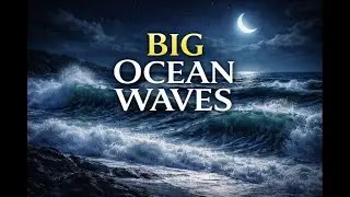 Powerful Ocean Waves at Night 🌊 Big Crashing Sea Sounds for Relaxation & Stress Relief (3 Hours)