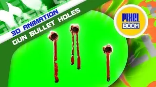 Green Screen Gun Bullet Holes Blood Sparks - Footage PixelBoom