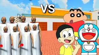 Shinchan or Franklin Fight Granny or Doremon in Indian Theft Auto Simulator 😱 Indian Bike Driving 3d