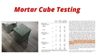 How to test mortar cubes | Mortar Cube Testing