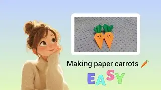 Origami carrot | paper carrot | easy paper crafts | simple craft for kids | Nursery craft ideas 