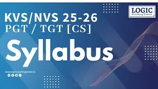 KVS/NVS TGT&ndash;PGT Recruitment Syllabus 2025 | Complete Updated Syllabus || Logic Coaching Center