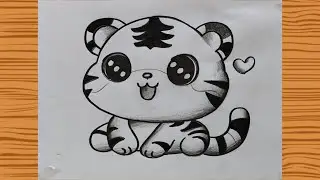 HOW TO DRAW A CUTE BABY TIGER KAWAII DRAWING || CUTE BABY TIGER DRAWING VIDEO