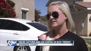 Video: Man car surfing on 15 freeway