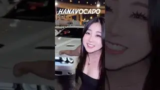 Hana's Cute Expressions Facing the Untamed Power of the Dodge Challenger 😍💞💪 #shorts #automobile