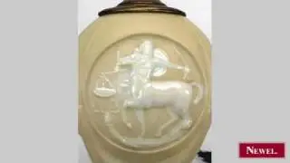 Antique French Art Deco round eggshell colored glass table