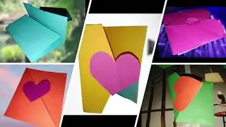 DIY KAWAII ENVELOPES / POUCH / CUTE HEART / LIBRARY CARD HOLDER / FOLDED POCKET ENVELOPES