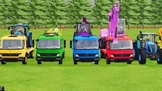 TRANSPORTING EXCAVATOR MIXER TRUCK TRACTORs Backhoe loaders Beamng.Drive Game FARMING SIMULATOR 22