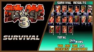 TEKKEN 3 [PS1] Survival – Full Gameplay [4K 60FPS]