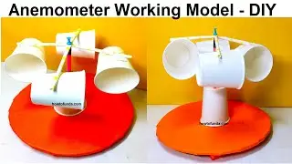 anemometer working model using paper cups - diy - science project exhibition | howtofunda