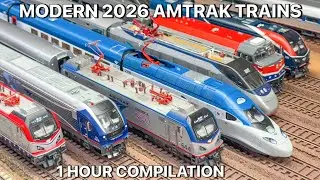 Modern 2026 Ho Scale Amtrak Trains 1 HOUR Compilation! 4K