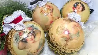 Декупаж елочных новогодних шаров 