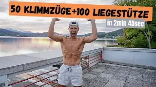 50 Klimmz&uuml;ge 100 Liegest&uuml;tze in 2min45sec 😱💪🏽! Extreme Klimmzug Challenge, Liegest&uuml;tze Challenge.