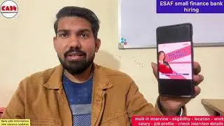 ESAF small finance bank hiring CSO_ACSM - walk in interview - salary 30k - only interview no exam 🤩 