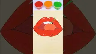 👄Cherry Lips 🍒Sand ASMR  #asmr #sandasmr #sandpainting #satisfying #relaxing #coloring #lips