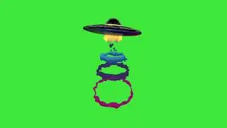 3d alien UFO green screen free Footage chroma key