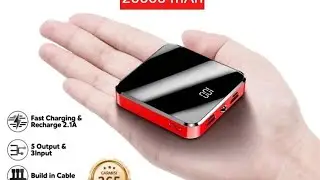 Lentiven Powerbank 20000mah Mini Digital Display Fast Charging