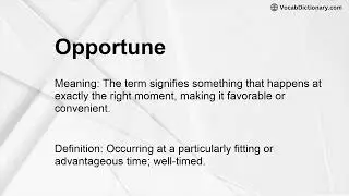 Opportune Meaning