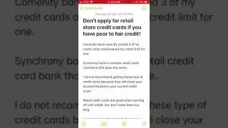 Avoid Retail Credit Cards