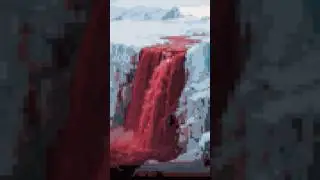 A Blood-Red Waterfall in Antarctica Sandbox Art