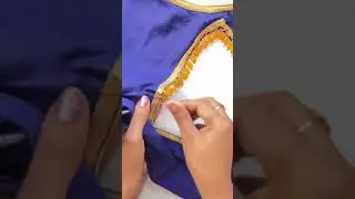 How to stitch Flat Oval Glass Hanging Beads Chocolate Beads for blouse | magic craft works