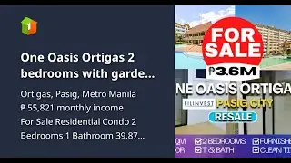 One Oasis Ortigas 2 bedrooms with garden for Sale in Pasig City