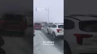Fifty plus car crash on Yagrinsky Bridge due to snowstorm