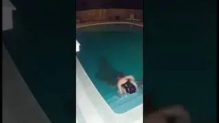 Backyard security footage captured something moving beneath the pool surface😱