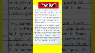 Essay on Football | Essay on football in english #essay #football #shorts