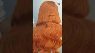 Pre Colored Ginger Orange Wig Body Wave/ Curly Human Hair Lace Frontal Wig ft Allove Hair