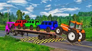 Flatbed Truck McQueen | Transportation With Truck - Pothole vs Car #2 BeamNG. Drive