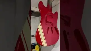 Fender Mustang Competition Stripes Refinish #guitar #guitarra #painting #fyp