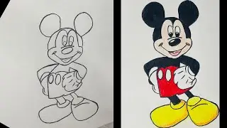 Easy way to draw Mickey Mouse 🐁 |#drawing #mickeymouse |#artanddrawing |#handmadedrawing