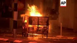 Palestinian youth demonstrating in support of Gaza clashed with Palestinian police, and later Israel