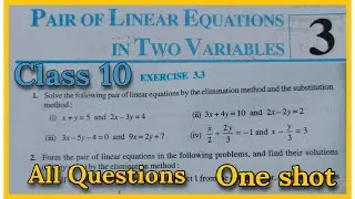 Class 10 Ex 3.3 Q1 Q2 Linear Equations in two variables Chapter 3 NEW CBSE NCERT Syllabus Rajmith