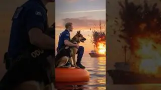 Hero on Four Paws: Dog Saves Patrol Boat at Sea🦮#seaadventure#animals#dogrescue