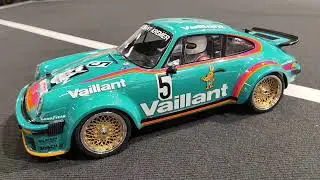 Tamiya 47524 Porsche 934 Turbo 50th Anniversary driving action at Nuremberg 2026 toy fair