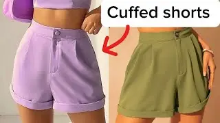 How to make CUFFED SHORTS with Pleats. Easy