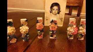 Learn to make these beautiful Shabby Chic, Floral Clothespin Magnets