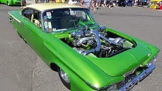 Twin-Turbo long ram monster puttin’ out 700 HP in a 1961 Plymouth Belvedere named Wawazat.